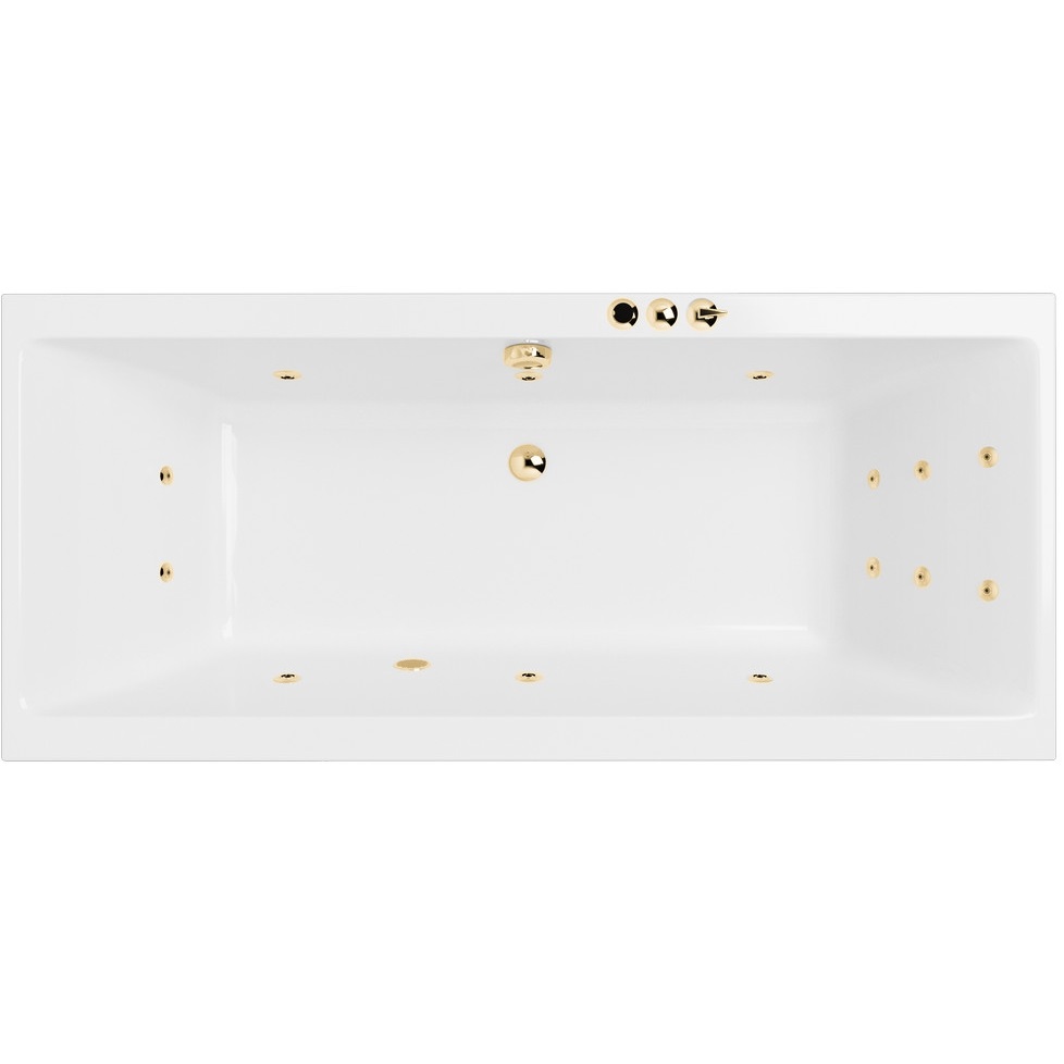 Ванна гидромассажная Excellent Pryzmat SMART WAEX.PRY19.SMART.GL 190x90 (белый глянцевый, золотой), каркас, слив-перелив