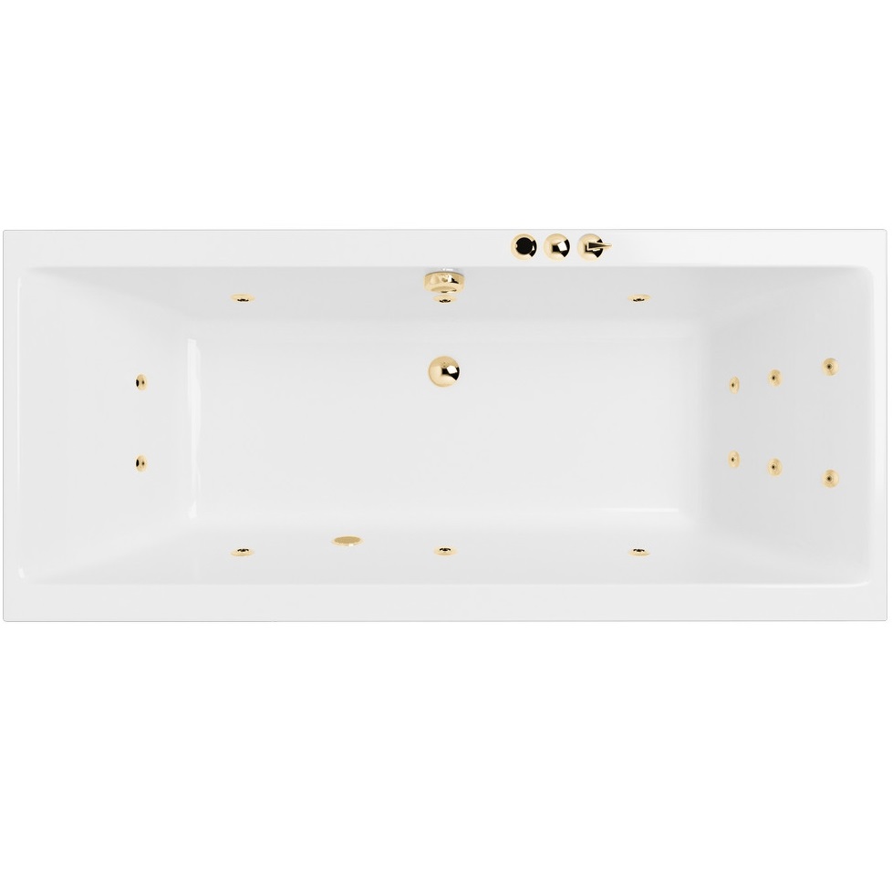 Ванна гидромассажная Excellent Pryzmat SMART WAEX.PRY20.SMART.GL 200x90 (белый глянцевый, золотой), каркас, слив-перелив