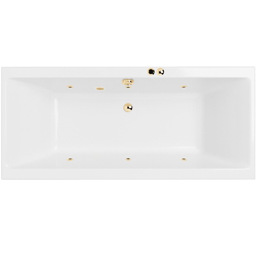 Ванна гидромассажная Excellent Pryzmat SOFT WAEX.PRY18.SOFT.GL 180x80 (белый глянцевый, золотой), каркас, слив-перелив