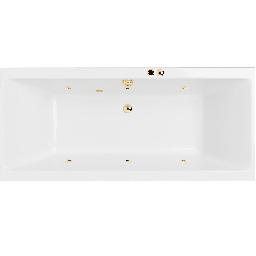 Ванна гидромассажная Excellent Pryzmat SOFT WAEX.PRY20.SOFT.GL 200x90 (белый глянцевый, золотой), каркас, слив-перелив