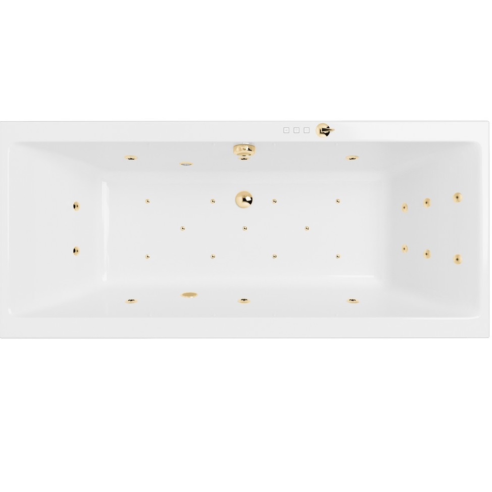 Ванна гидромассажная Excellent Pryzmat ULTRA WAEX.PRY16.ULTRA.GL 160x75 (белый глянцевый, золотой), каркас, слив-перелив