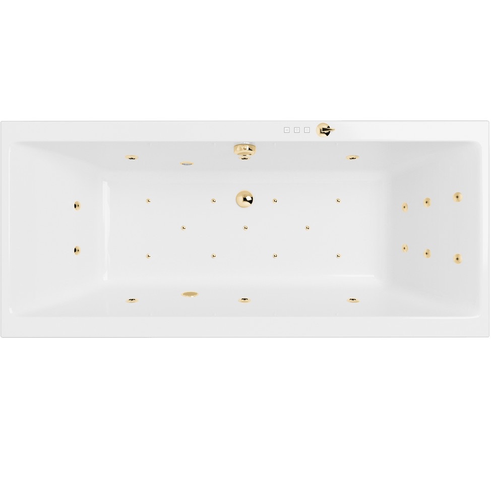 Ванна гидромассажная Excellent Pryzmat ULTRA WAEX.PRY17.ULTRA.GL 170x75 (белый глянцевый, золотой), каркас, слив-перелив
