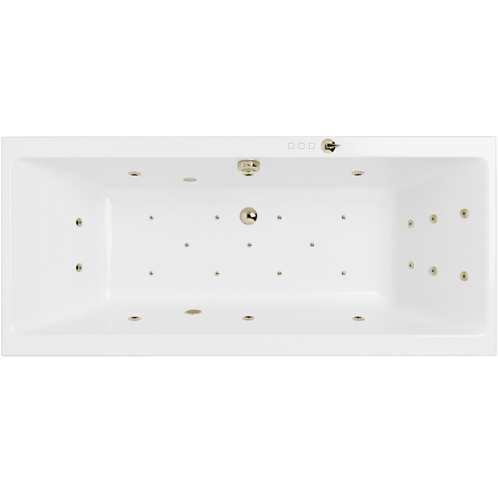 Ванна гидромассажная Excellent Pryzmat ULTRA WAEX.PRY18.ULTRA.BR 180x80 (белый глянцевый, бронза), каркас, слив-перелив