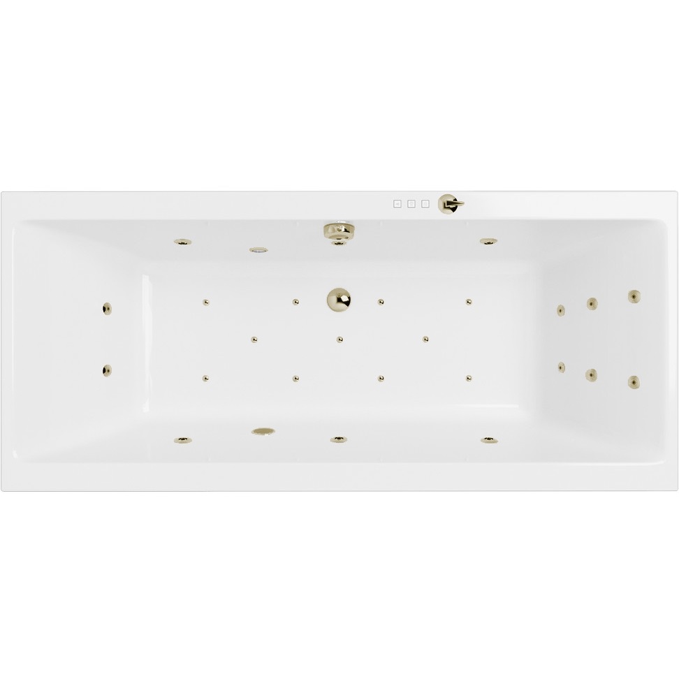 Ванна гидромассажная Excellent Pryzmat ULTRA WAEX.PRY19.ULTRA.BR 190x90 (белый глянцевый, бронза), каркас, слив-перелив