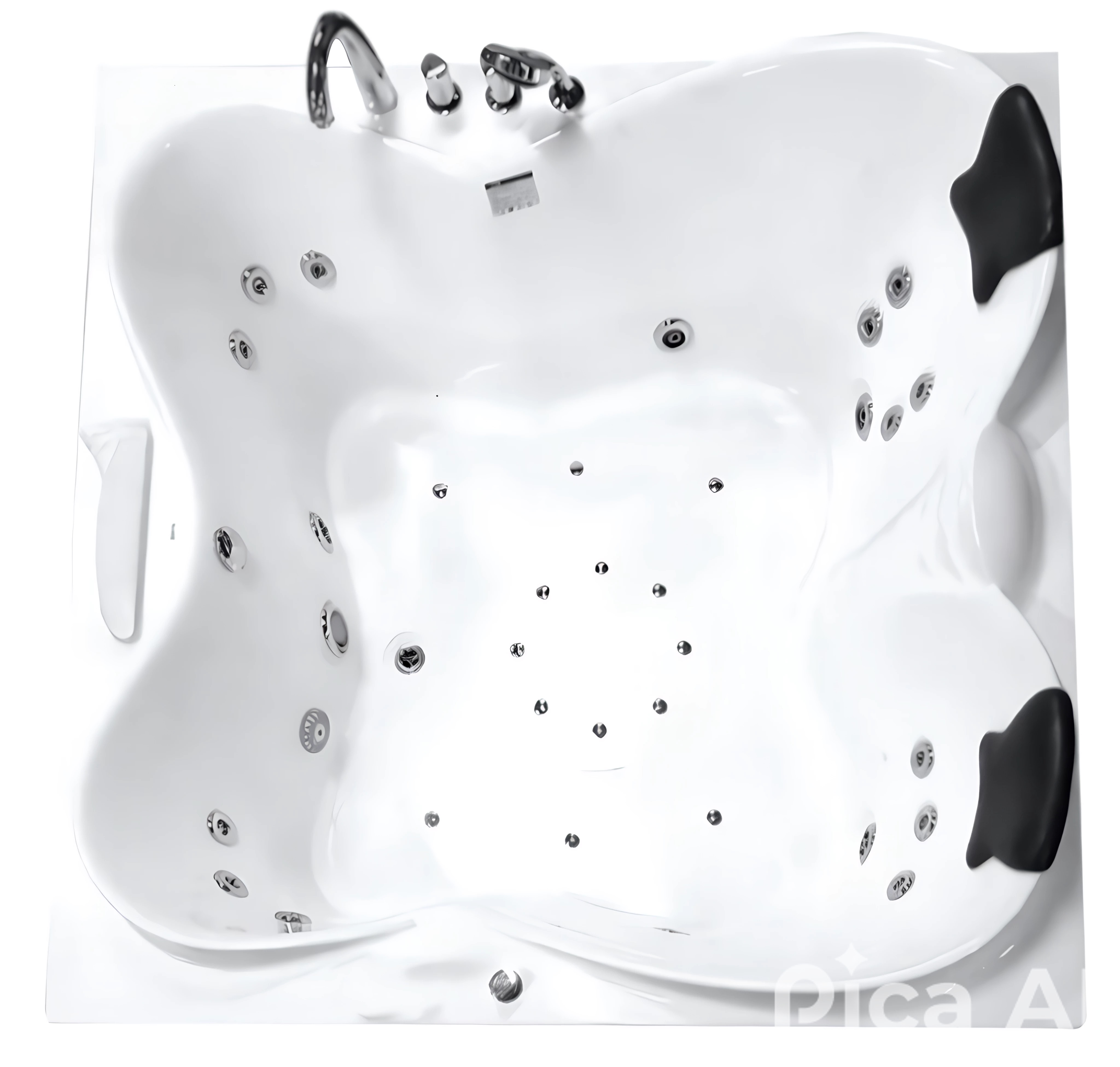 Ванна гидромассажная отдельностоящая Gemy G9089 O R 187х187х85 (белый), слив-перелив, правосторонняя