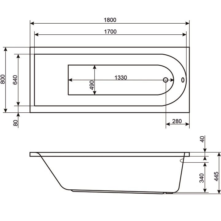 Ванна гидромассажная пристенная Excellent Aurum AERO WAEX.AUR18.AERO.CR 180x80 (белый глянцевый, хром), каркас, слив-перелив