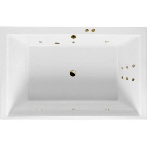 Ванна гидромассажная пристенная Excellent Crown Lux LINE WAEX.CRO19.LINE.GL 190x120 (золотой, белый), каркас, слив-перелив 