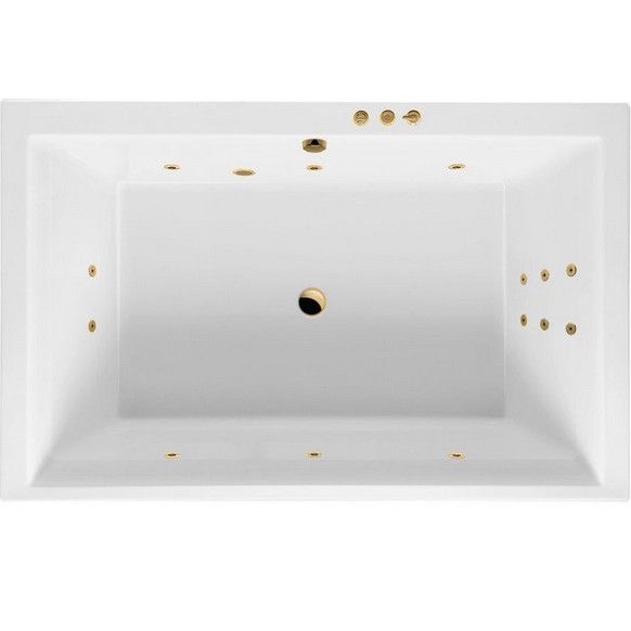Ванна гидромассажная пристенная Excellent Crown Lux SMART WAEX.CRO19.SMART.GL 190x120 (золотой, белый), каркас, слив-перелив