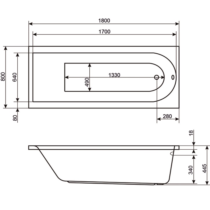 Ванна гидромассажная встраиваемая Excellent Aurum Slim HYDRO+ WAEX.AUR18S.HYDRO+.CR 180x80 (белый глянцевый, хром), каркас, слив-перелив