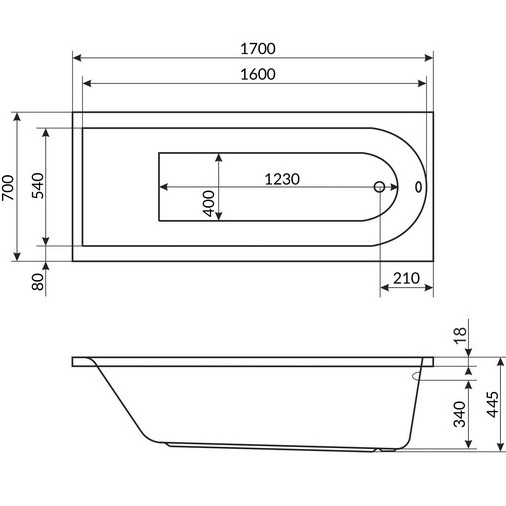 Ванна гидромассажная встраиваемая Excellent Aurum Slim HYDRO+ WAEX.AUR17S.HYDRO+.CR 170x70 (белый глянцевый, хром), каркас, слив-перелив