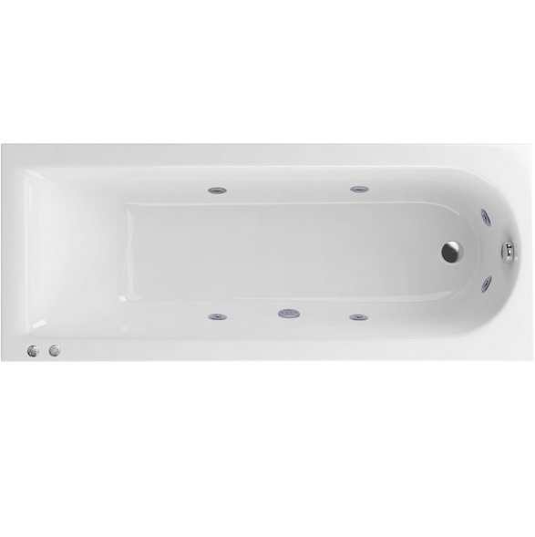 Ванна гидромассажная встраиваемая Excellent Aurum Slim HYDRO WAEX.AUR15S.HYDRO.CR 150x70 (белый глянцевый, хром), каркас, слив-перелив