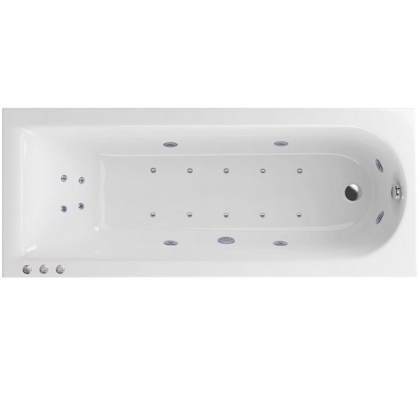 Ванна гидромассажная встраиваемая Excellent Aurum Slim LUX WAEX.AUR15S.LUX.CR 150x70 (белый глянцевый, хром), каркас, слив-перелив