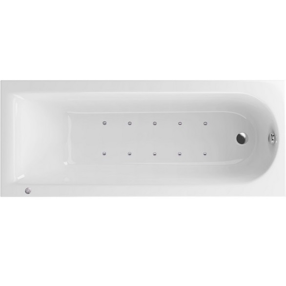 Ванна гидромассажная встраиваемая Excellent Aurum Slim AERO WAEX.AUR15S.AERO.CR 150x70 (белый глянцевый, хром), каркас, слив-перелив