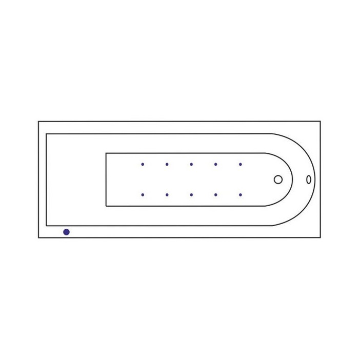 Ванна гидромассажная встраиваемая Excellent Aurum Slim AERO WAEX.AUR15S.AERO.CR 150x70 (белый глянцевый, хром), каркас, слив-перелив