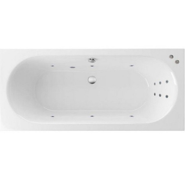 Ванна гидромассажная встраиваемая Excellent Oceana Slim LINE WAEX.OCE18S.LINE.CR 180x80 (белая глянцевая, хром), каркас, слив-перелив