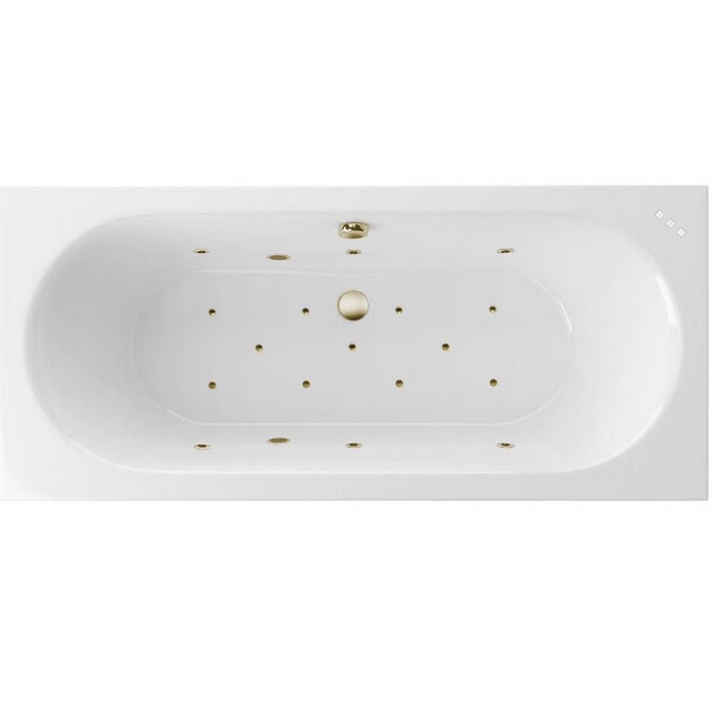 Ванна гидромассажная встраиваемая Excellent Oceana Slim RELAX WAEX.OCE18S.RELAX.BR 180x80 (белая глянцевая, бронза), каркас, слив-перелив