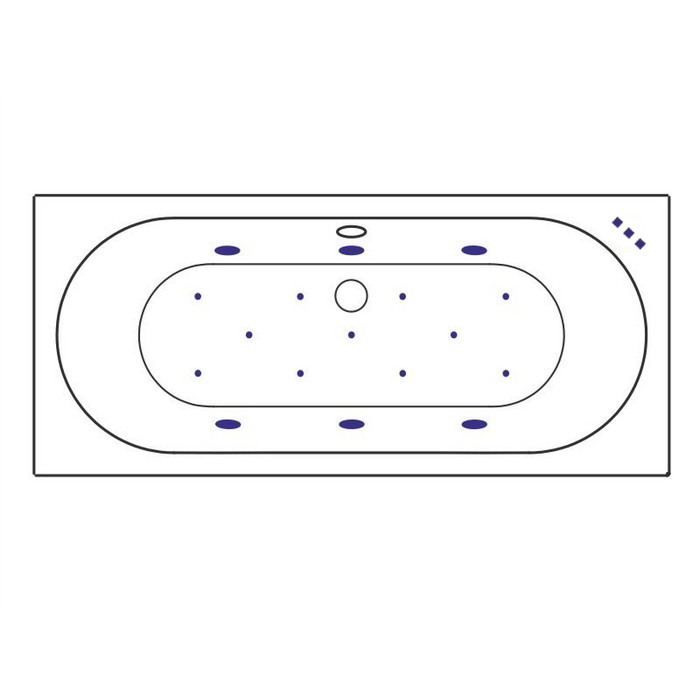 Ванна гидромассажная встраиваемая Excellent Oceana Slim RELAX WAEX.OCE18S.RELAX.WH 180x80 (белая глянцевая), каркас, слив-перелив