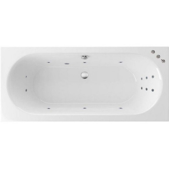 Ванна гидромассажная встраиваемая Excellent Oceana Slim SMART WAEX.OCE18S.SMART.CR 180x80 (белая глянцевая, хром), каркас, слив-перелив