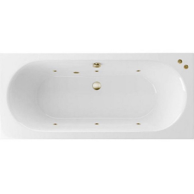 Ванна гидромассажная встраиваемая Excellent Oceana Slim SOFT WAEX.OCE18S.SOFT.BR 180x80 (белая глянцевая, бронза), каркас, слив-перелив