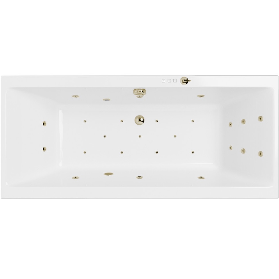 Ванна гидромассажная встраиваемая Excellent Pryzmat Slim ULTRA WAEX.PRY16S.ULTRA.BR 160x75 (белый глянцевый, бронза), каркас, слив-перелив