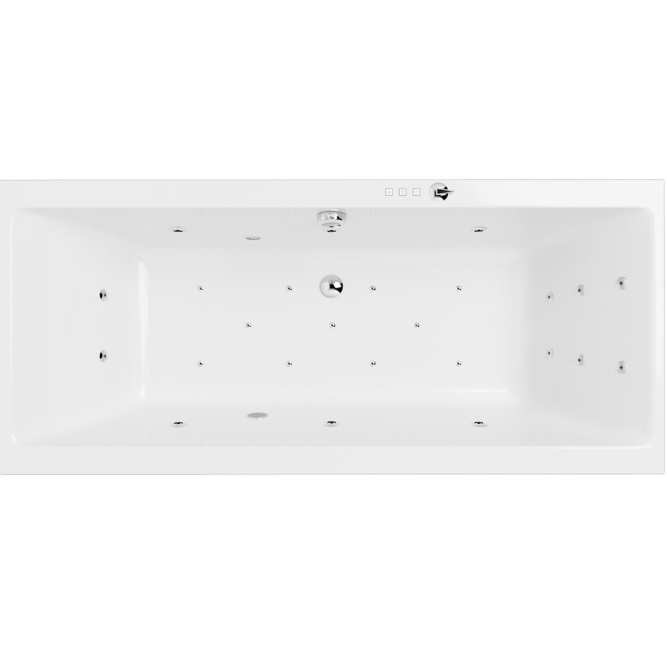 Ванна гидромассажная встраиваемая Excellent Pryzmat Slim ULTRA WAEX.PRY16S.ULTRA.CR 160x75 (белый глянцевый, хром), каркас, слив-перелив