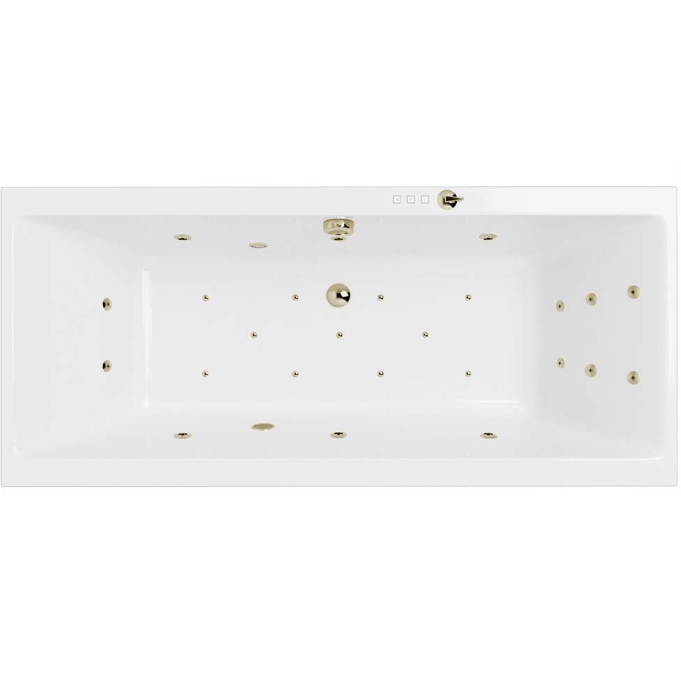 Ванна гидромассажная встраиваемая Excellent Pryzmat Slim ULTRA WAEX.PRY17S.ULTRA.BR 170x75 (белый глянцевый, бронза), каркас, слив-перелив
