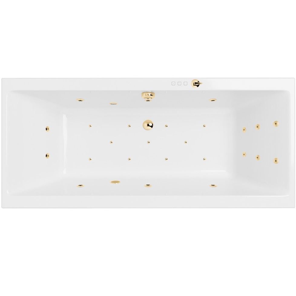 Ванна гидромассажная встраиваемая Excellent Pryzmat Slim ULTRA WAEX.PRY17S.ULTRA.GL 170x75 (белый глянцевый, золотой), каркас, слив-перелив