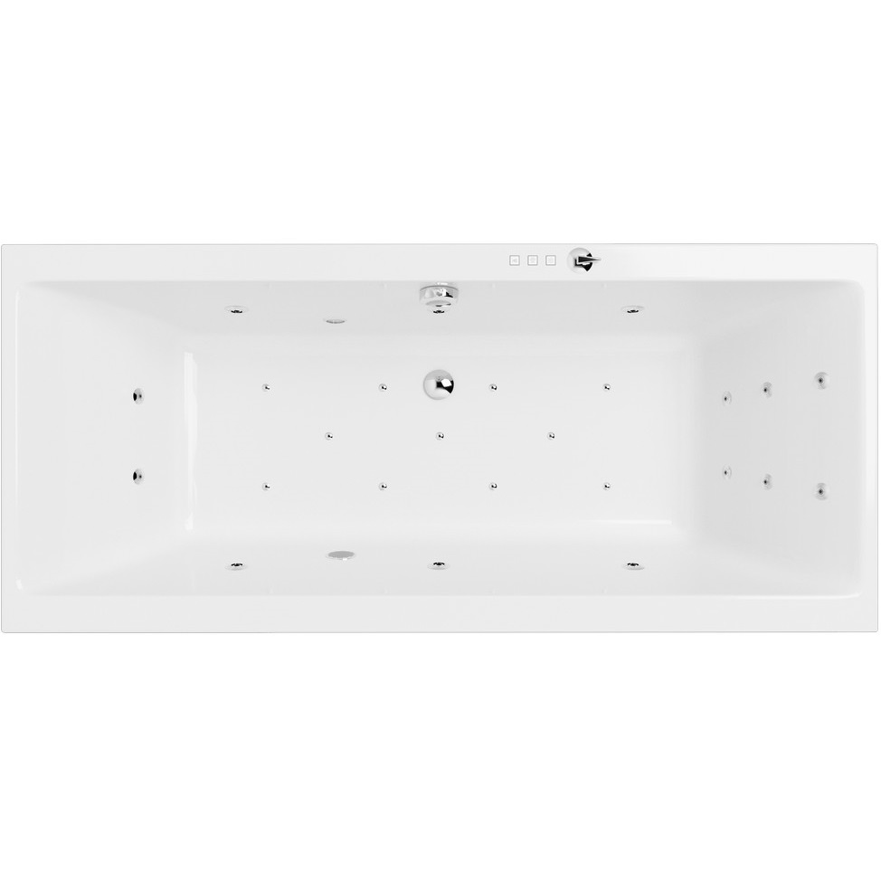 Ванна гидромассажная встраиваемая Excellent Pryzmat Slim ULTRA WAEX.PRY17S.ULTRA.CR 170x75 (белый глянцевый, хром), каркас, слив-перелив