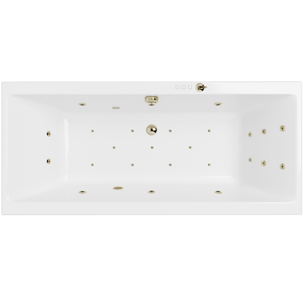 Ванна гидромассажная встраиваемая Excellent Pryzmat Slim ULTRA WAEX.PRY18S.ULTRA.BR 180x80 (белый глянцевый, бронза), каркас, слив-перелив