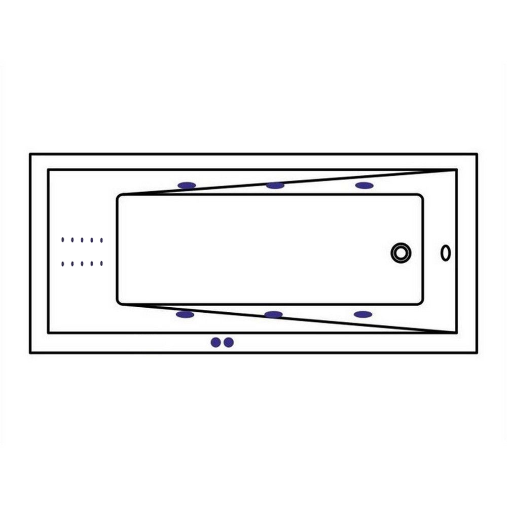 Ванна гидромассажная Whitecross Wave LINE NANO 0101.150070.100.LINENANO.GL 150x70 (золотой, белый), каркас, слив-перелив
