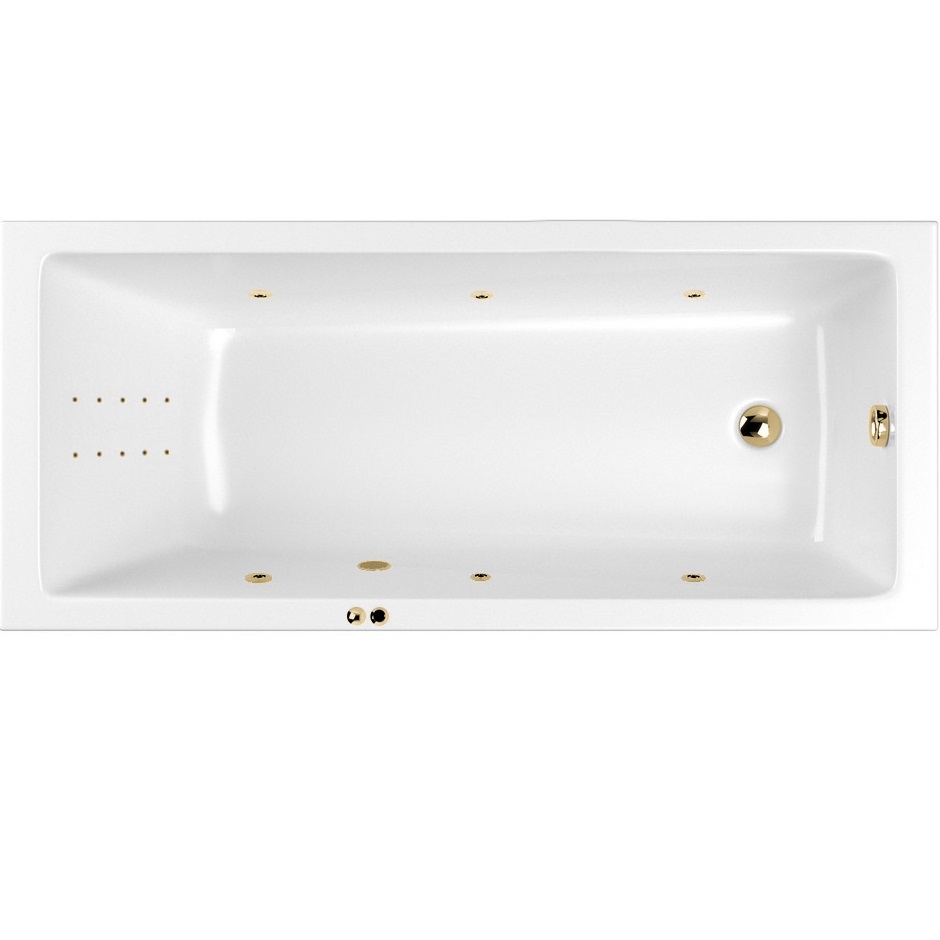 Ванна гидромассажная Whitecross Wave LINE NANO 0101.160070.100.LINENANO.GL 160x70 (золотой, белый), каркас, слив-перелив