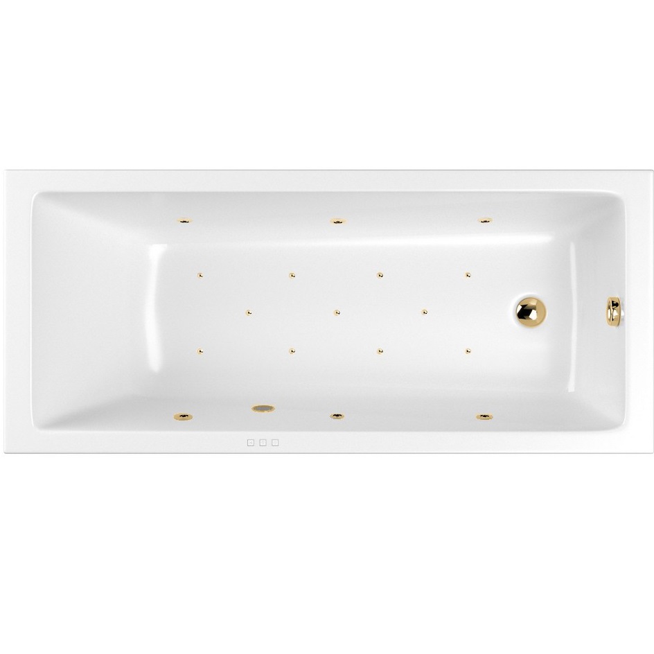 Ванна гидромассажная встраиваемая Whitecross Wave Slim RELAX 0111.150070.100.RELAX.GL 150x70 (золотой, белый), каркас, слив-перелив