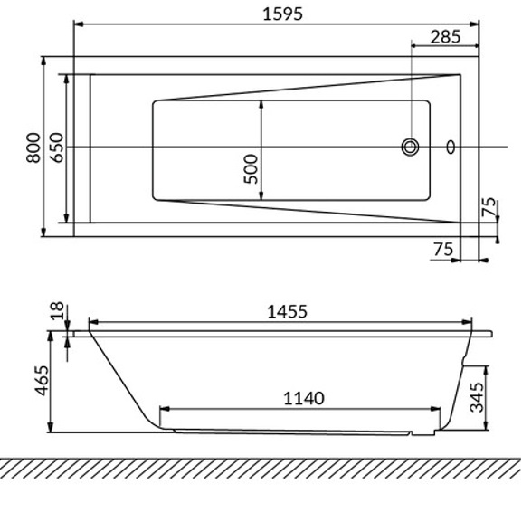 Ванна гидромассажная встраиваемая Whitecross Wave Slim RELAX 0111.160080.100.RELAX.GL 160x80 (золотой, белый), каркас, слив-перелив