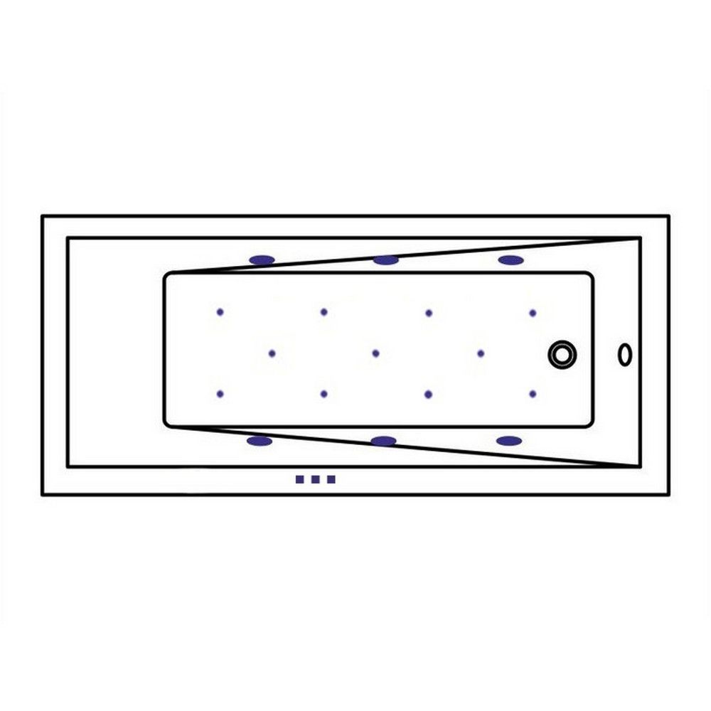 Ванна гидромассажная встраиваемая Whitecross Wave Slim RELAX 0111.170075.100.RELAX.GL 170x75 (золотой, белый), каркас, слив-перелив