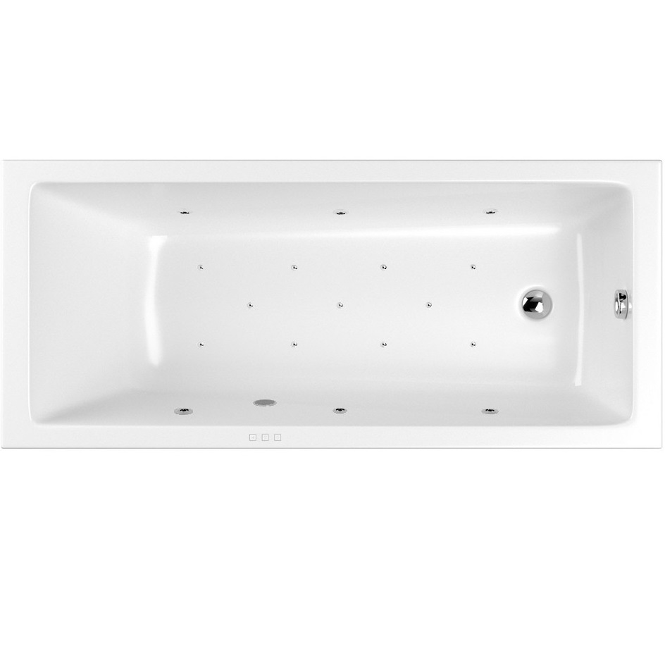 Ванна гидромассажная встраиваемая Whitecross Wave Slim RELAX 0111.170070.100.RELAX.CR 170x70 (хром, белый), каркас, слив-перелив