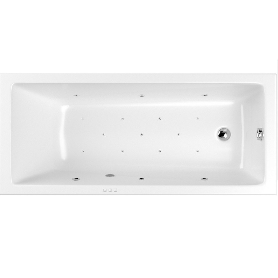 Ванна гидромассажная встраиваемая Whitecross Wave Slim RELAX 0111.180080.100.RELAX.CR 180x80 (хром, белый), каркас, слив-перелив