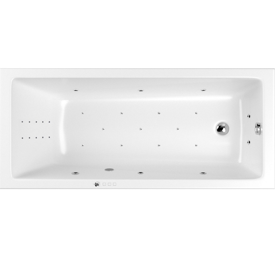 Ванна гидромассажная встраиваемая Whitecross Wave Slim ULTRA NANO 0111.150070.100.ULTRANANO.CR 150x70 (хром, белый), каркас, слив-перелив