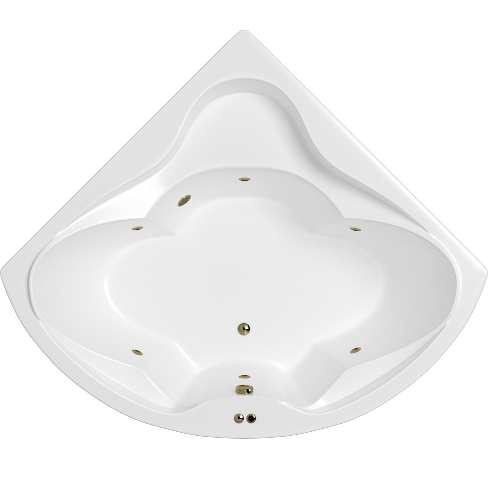 Ванна гидромассажная Whitecross Konsul SOFT 0110.150150.100.SOFT.BR 150x150 (белый глянцевый, бронза), каркас, слив-перелив