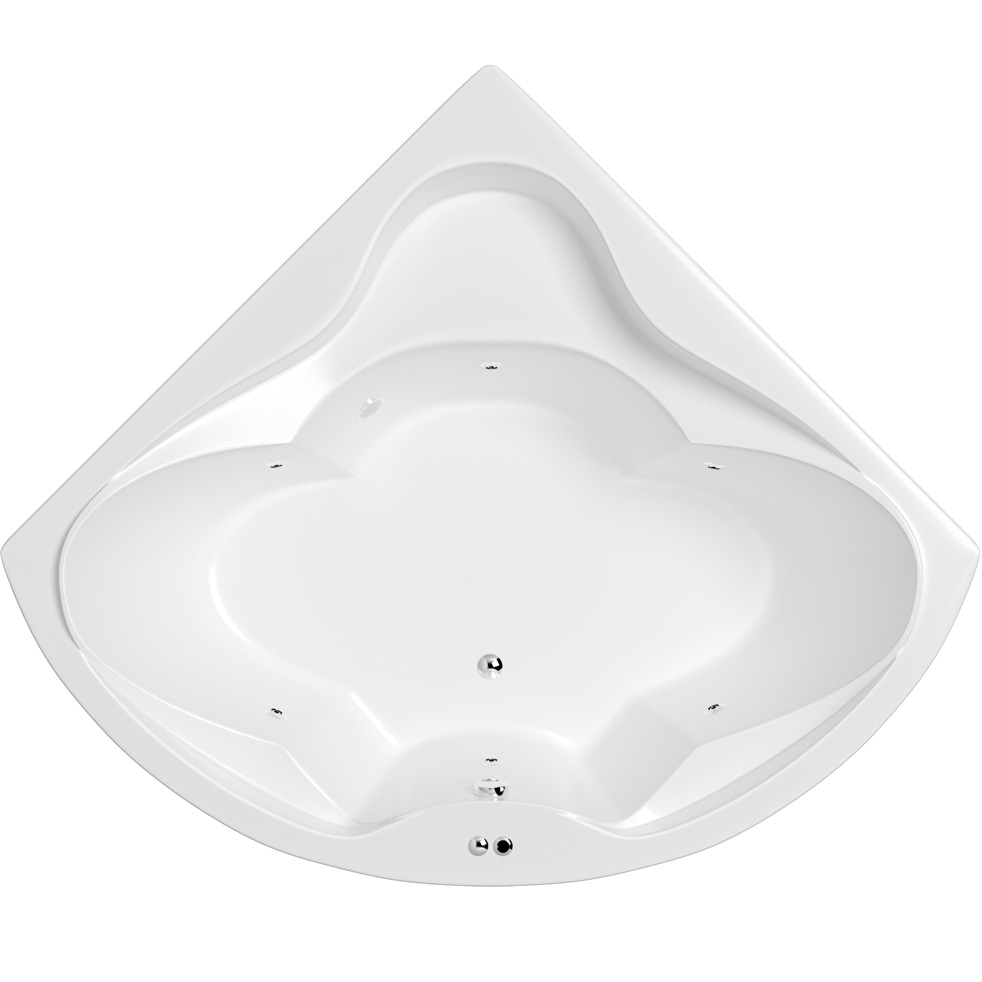 Ванна гидромассажная Whitecross Konsul SOFT 0110.150150.100.SOFT.CR 150x150 (белый глянцевый, хром), каркас, слив-перелив
