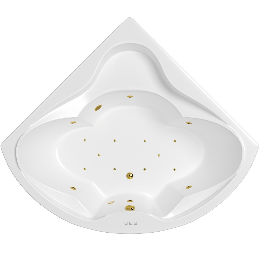 Ванна гидромассажная Whitecross Konsul RELAX 0110.150150.100.RELAX.GL 150x150 (белый глянцевый, золотой), каркас, слив-перелив