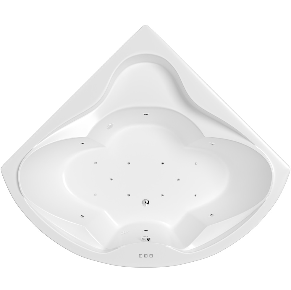 Ванна гидромассажная Whitecross Konsul RELAX 0110.150150.100.RELAX.CR 150x150 (белый глянцевый, хром), каркас, слив-перелив