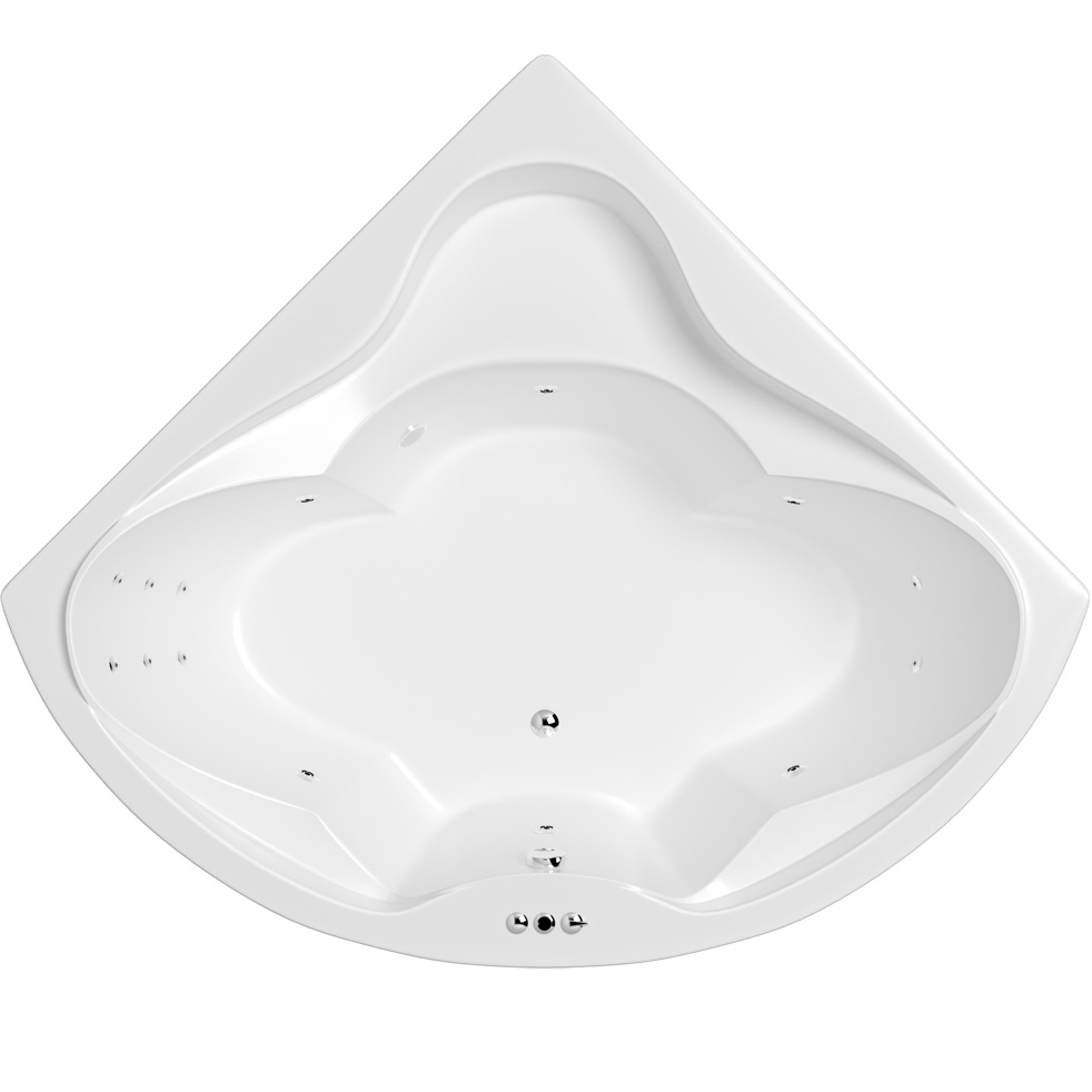 Ванна гидромассажная Whitecross Konsul SMART 0110.150150.100.SMART.CR 150x150 (белый глянцевый, хром), каркас, слив-перелив