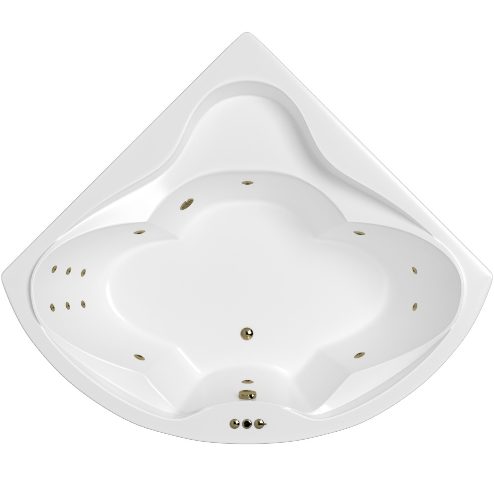 Ванна гидромассажная Whitecross Konsul SMART 0110.150150.100.SMART.BR 150x150 (белый глянцевый, бронза), каркас, слив-перелив