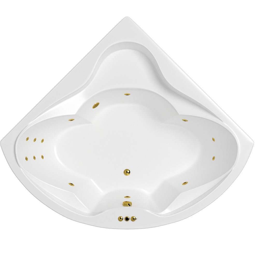Ванна гидромассажная Whitecross Konsul SMART 0110.150150.100.SMART.GL 150x150 (белый глянцевый, золотой), каркас, слив-перелив