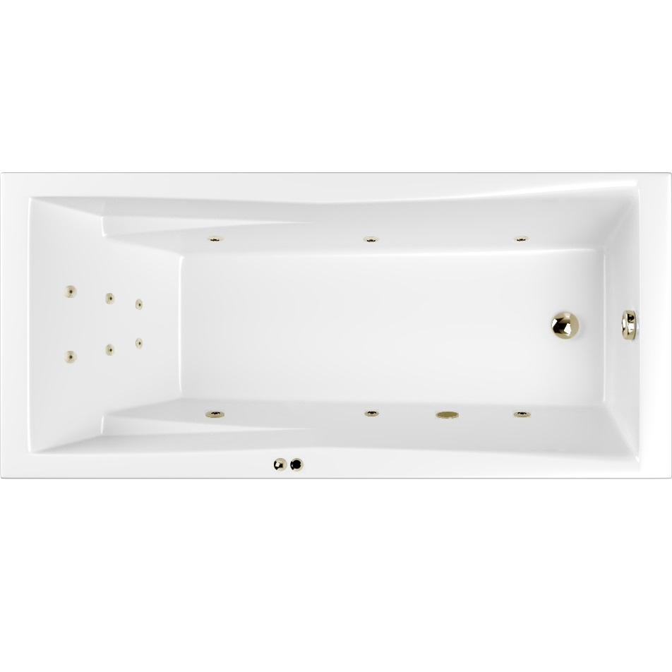 Ванна гидромассажная Whitecross Palace LINE 0104.170075.100.LINE.BR 170x75 (белый глянцевый, бронза), каркас, слив-перелив