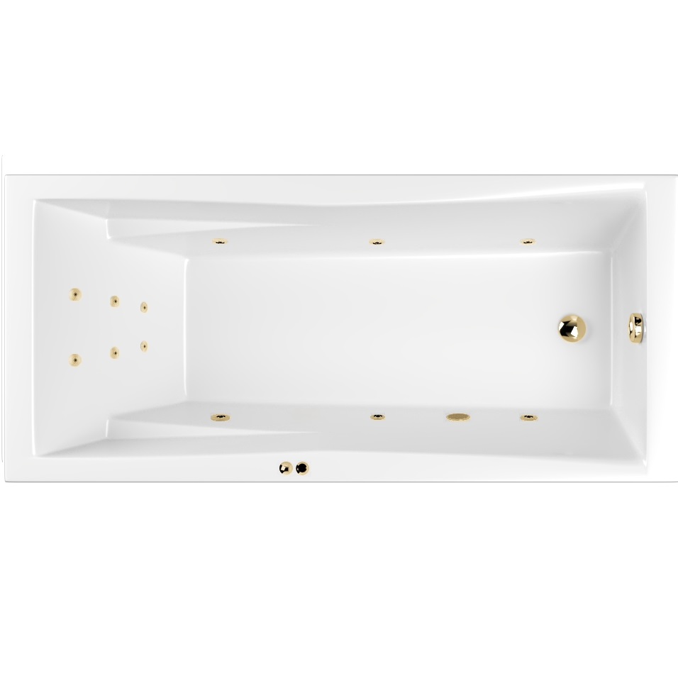 Ванна гидромассажная Whitecross Palace LINE 0104.170075.100.LINE.GL 170x75 (белый глянцевый, золотой), каркас, слив-перелив