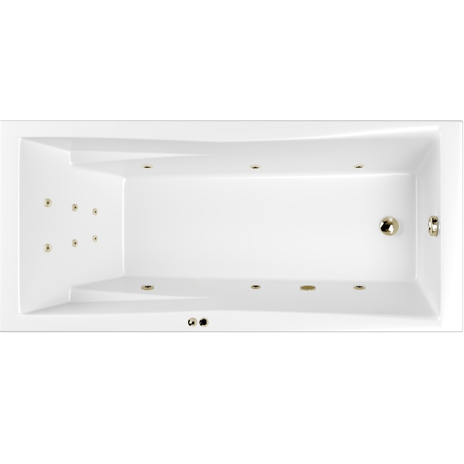 Ванна гидромассажная Whitecross Palace LINE 0104.180080.100.LINE.BR 180x80 (белый глянцевый, бронза), каркас, слив-перелив