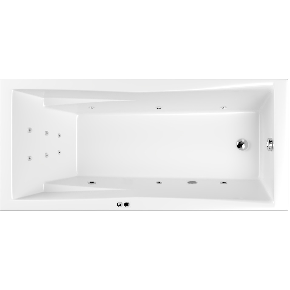 Ванна гидромассажная Whitecross Palace LINE 0104.180080.100.LINE.CR 180x80 (белый глянцевый, хром), каркас, слив-перелив