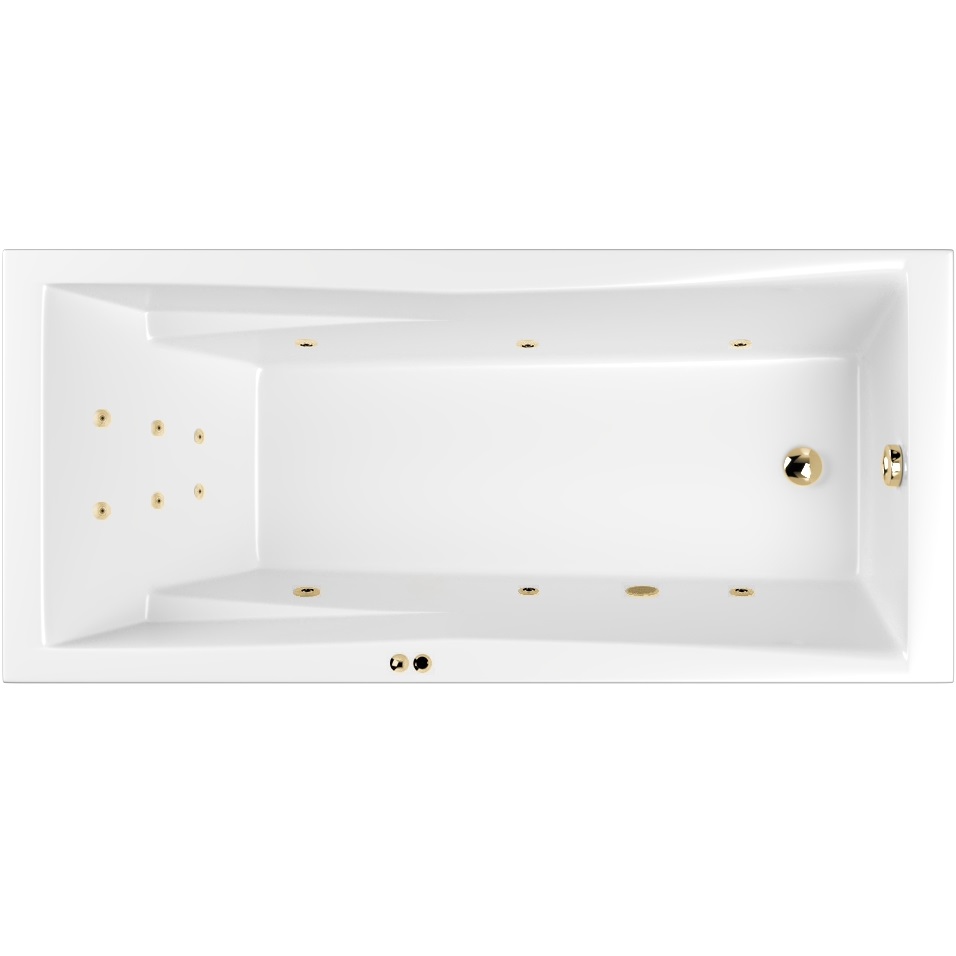 Ванна гидромассажная Whitecross Palace LINE 0104.180080.100.LINE.GL 180x80 (белый глянцевый, золотой), каркас, слив-перелив