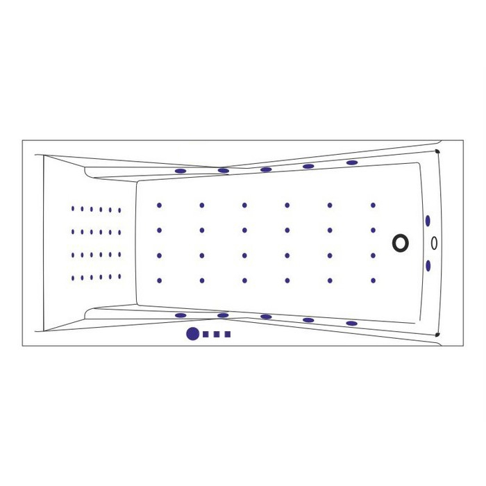 Ванна гидромассажная Whitecross Palace NANO 0104.170075.100.NANO.CR 170x75 (белый глянцевый, хром), каркас, слив-перелив